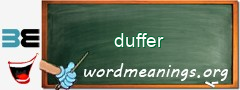 WordMeaning blackboard for duffer